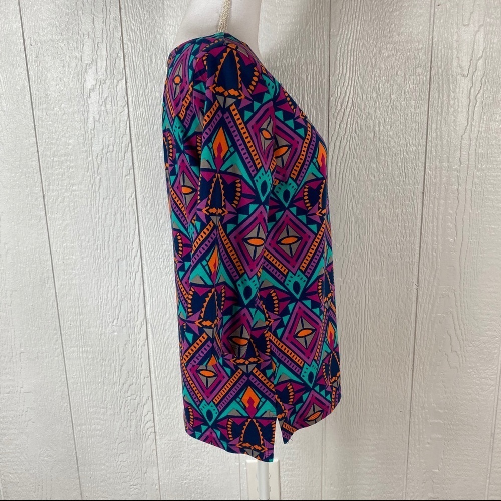 All For Color Geometric Print Blouse Small - Picture 5 of 11